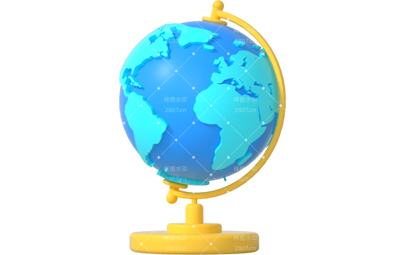 3d创意教育元素地球仪