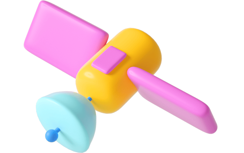 元素C4D立体粉色卡通飞船