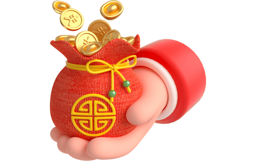 元素卡通3D手拿福袋
