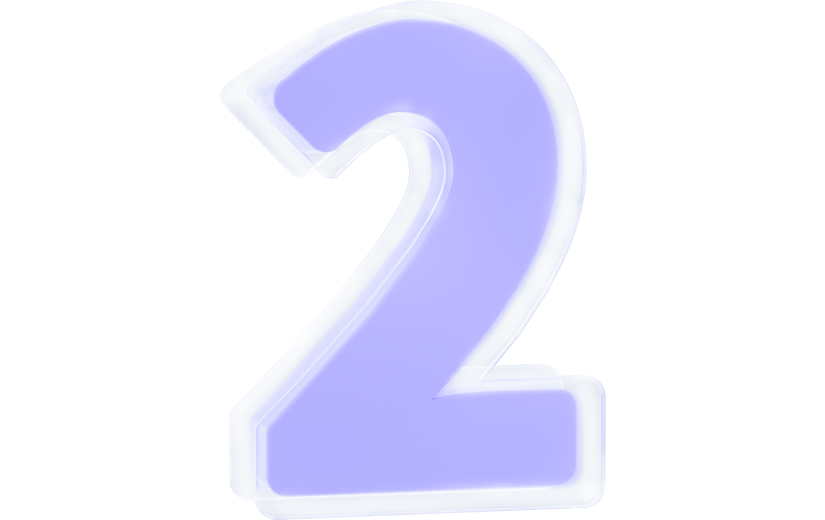 元素 C4D3D立体磨砂玻璃半透明数字2