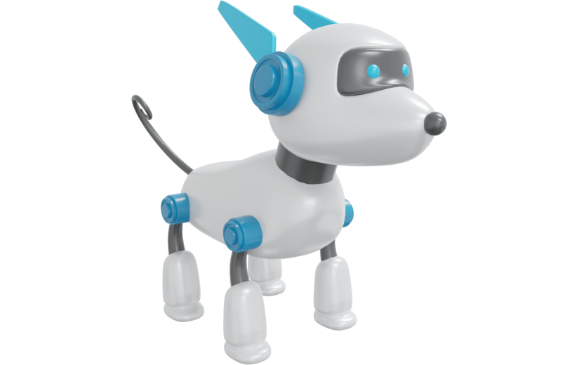 C4D机器狗白色智能狗3D渲染
