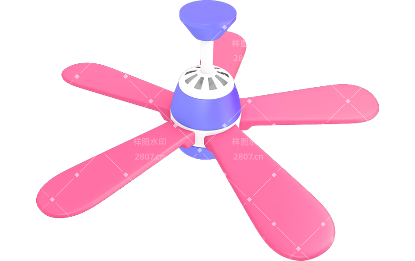元素3D立体C4D夏季吊扇电风扇