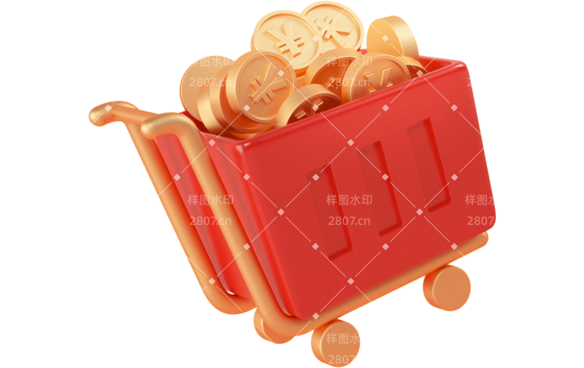 创意3d立体创意金币车元素