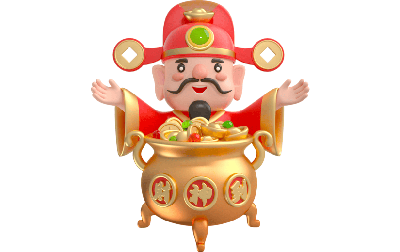元素卡通3D新春财神