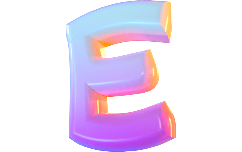 渐变风字母E立体3D元素