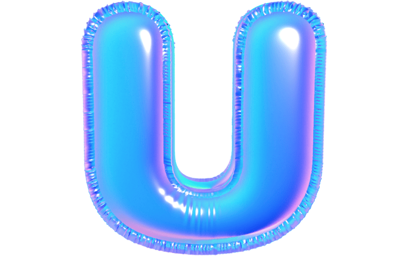 元素卡通3D质感字母