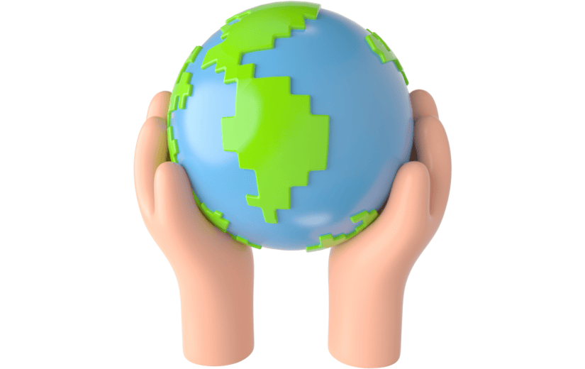 元素卡通3D手捧地球