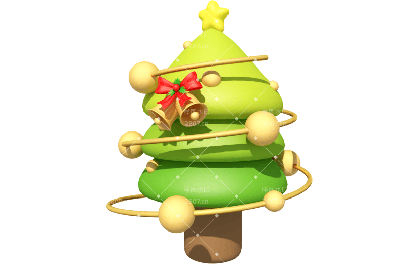 元素卡通3D圣诞树