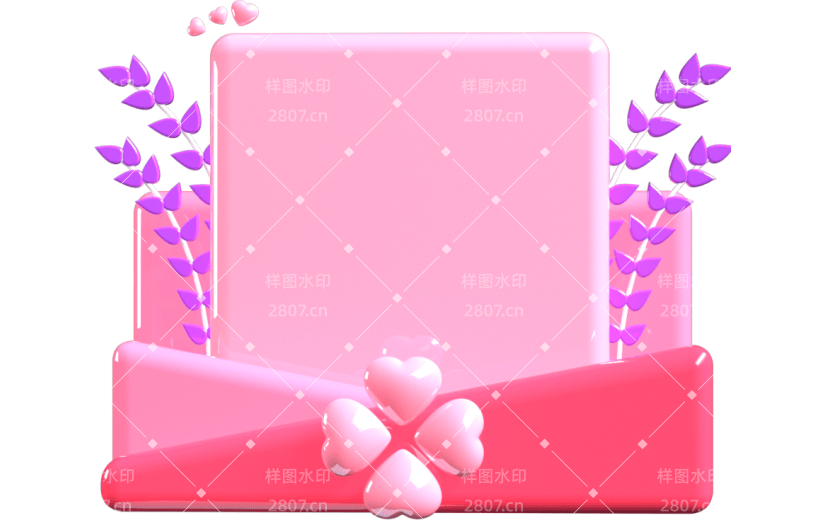 C4D3D立体七夕活动促销框质感元素