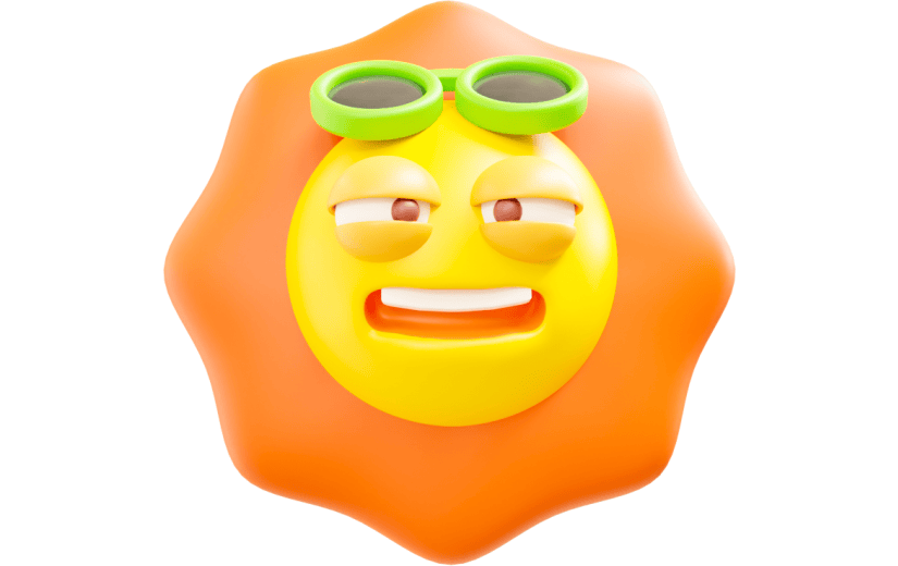 元素3D卡通太阳搞怪表情