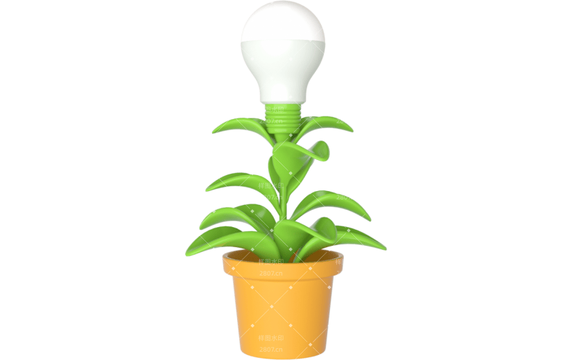 元素卡通3D创意灯泡