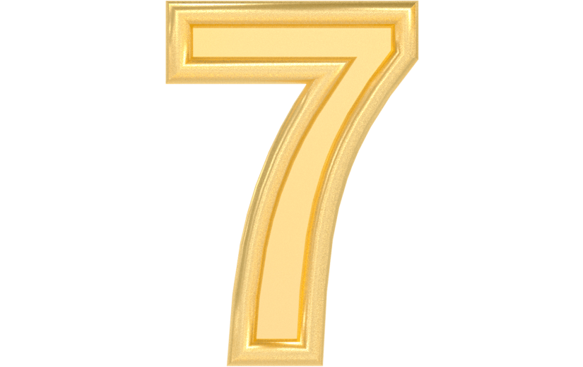 元素3D立体金色鎏金数字7