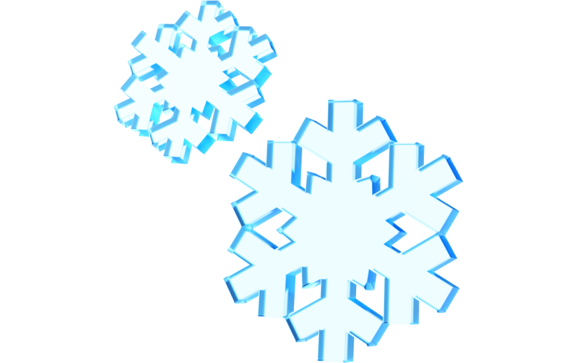 元素3D 雪花 透明 节气 小雪
