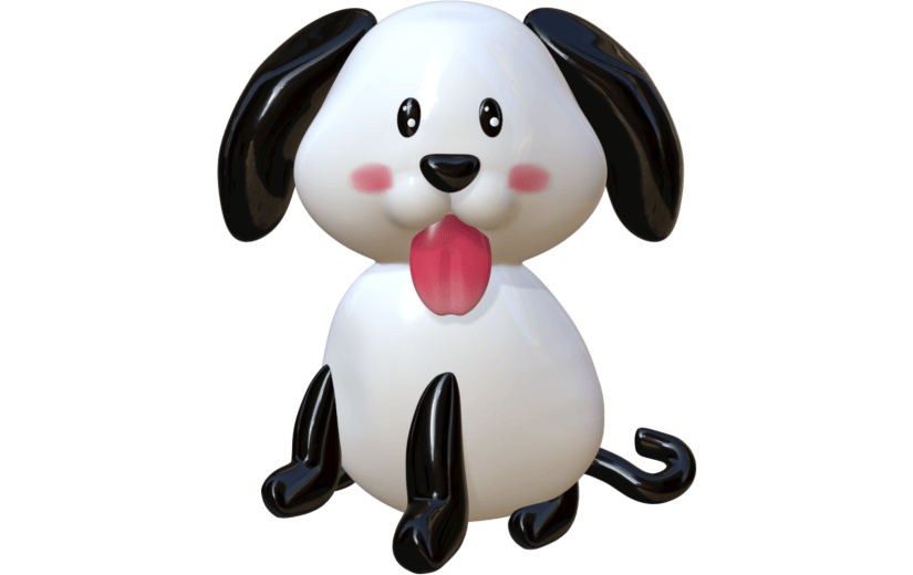 3D立体小狗吐舌
