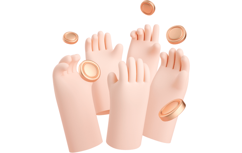 元素C4D立体粉色卡通抢金币