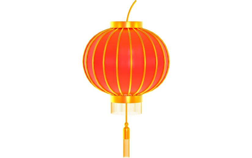 3d创意新年节日大红灯笼
