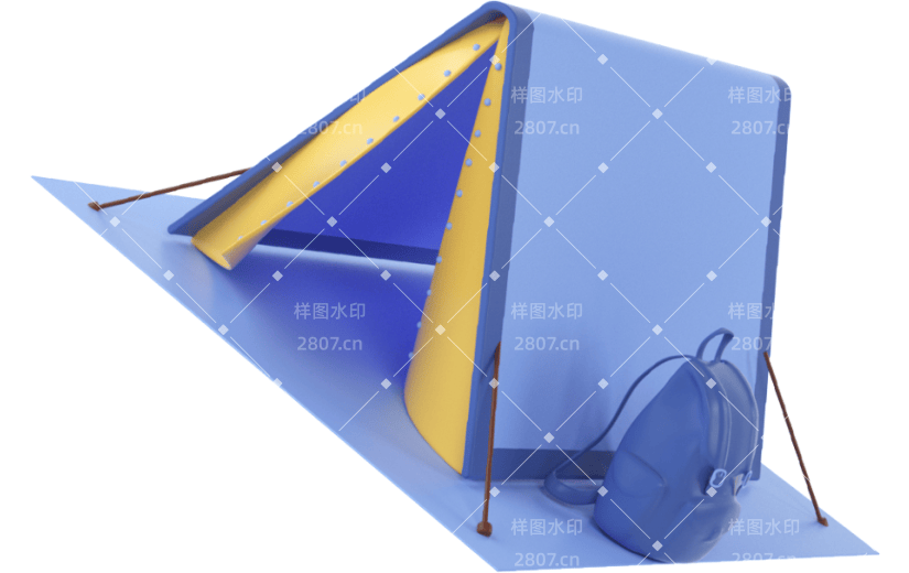 创意3d立体创意帐篷元素