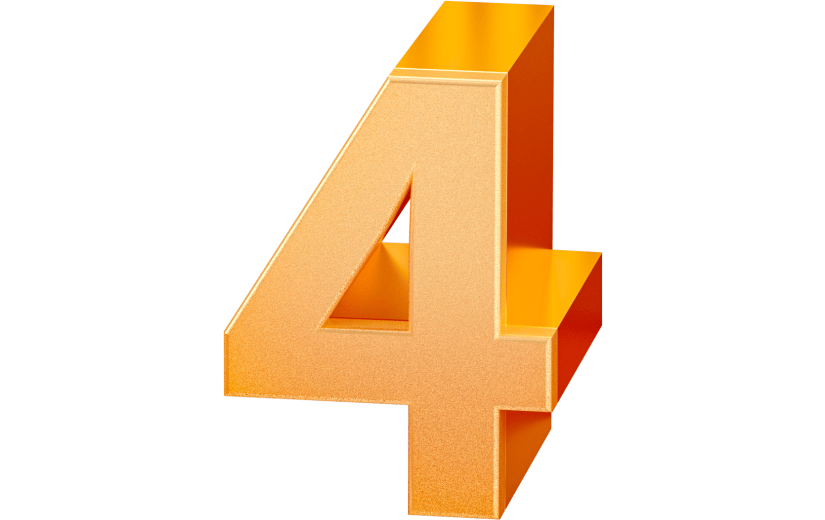 元素3D立体金色数字4