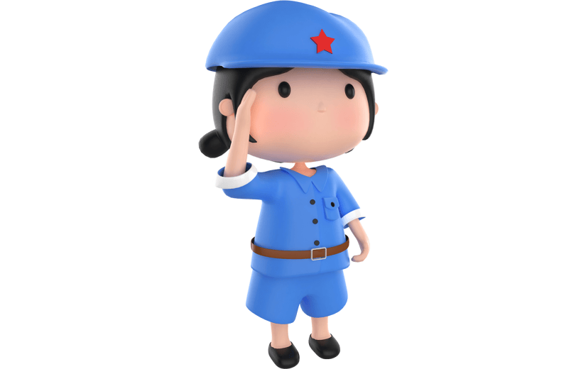 元素敬礼儿童建党人物元素