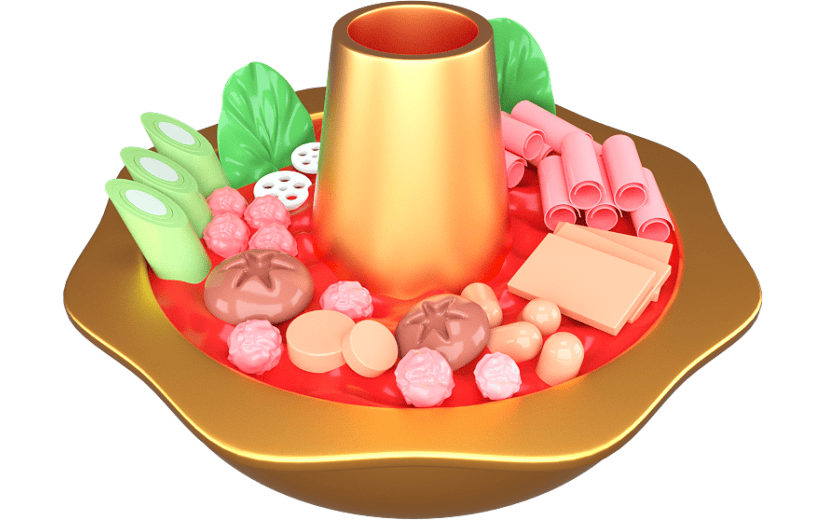 c4d美味诱人小火锅3d元素