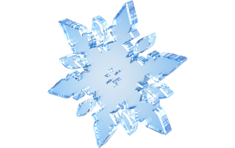 元素3D蓝色渐变雪花冰晶