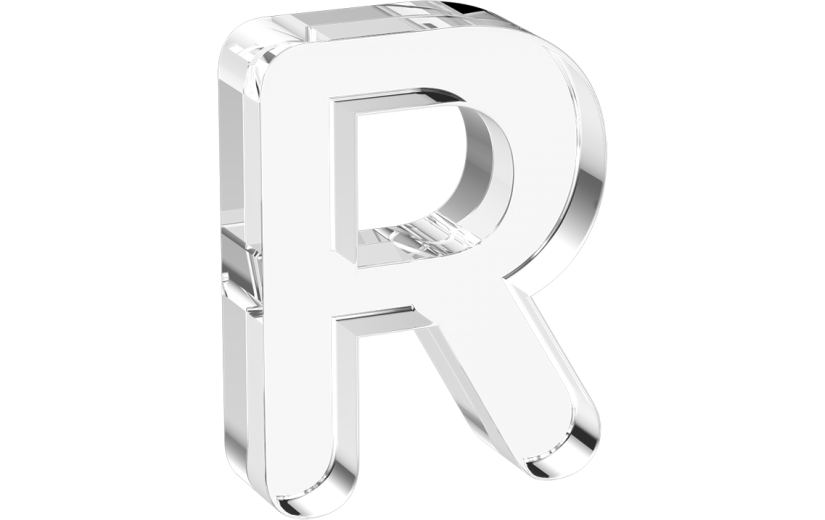 水晶3d立体数字字母r系列透明元素