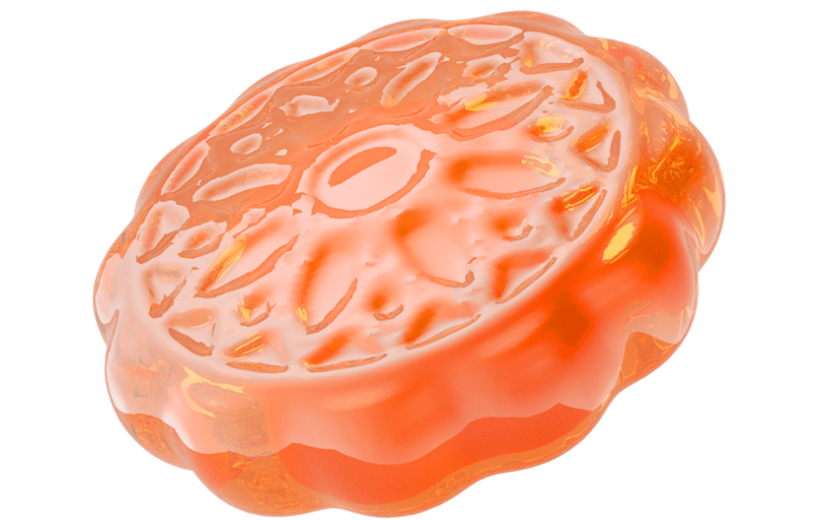 元素C4D立体橙色简约水晶月饼