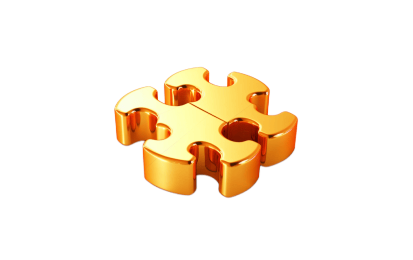 3D风格金色拼图模型宣传3D元素