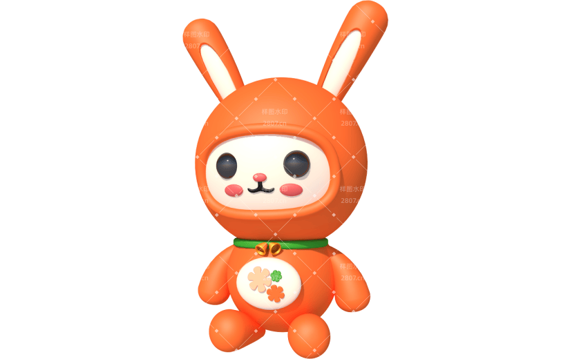 元素卡通3D可爱兔子