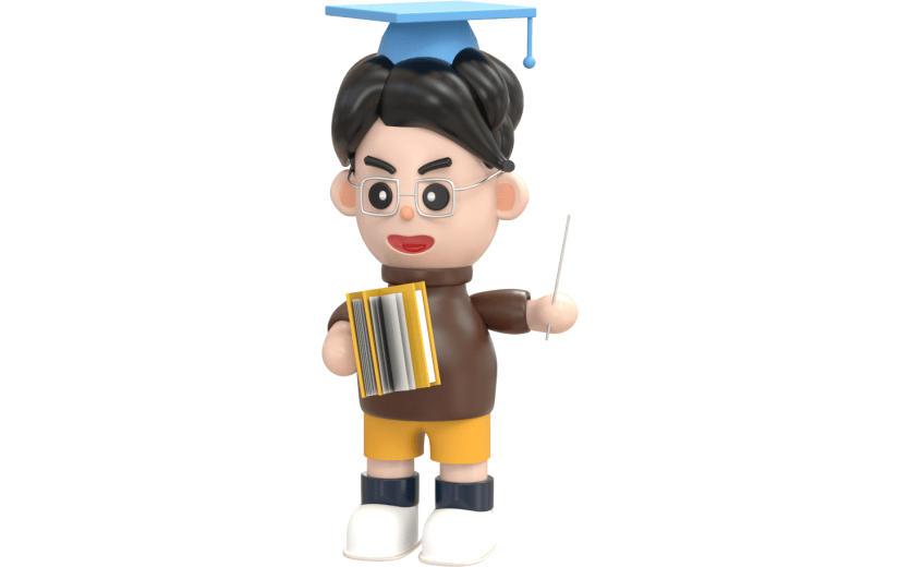 元素3D 手拿书本的男教师
