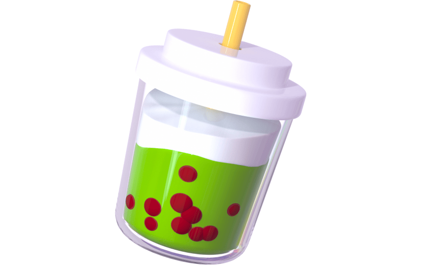 3d创意可爱抹茶红豆奶茶杯