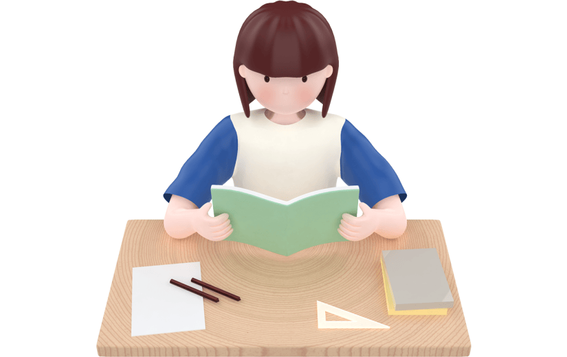元素3D立体学习中学生女孩人物元素