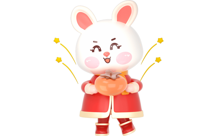 C4D兔年好柿发生3D元素