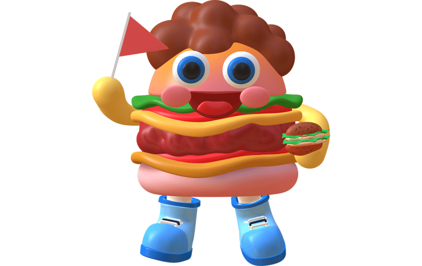 创意简约汉堡食品3D元素