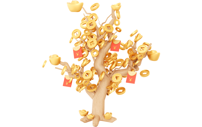 元素3D 发财树 新年
