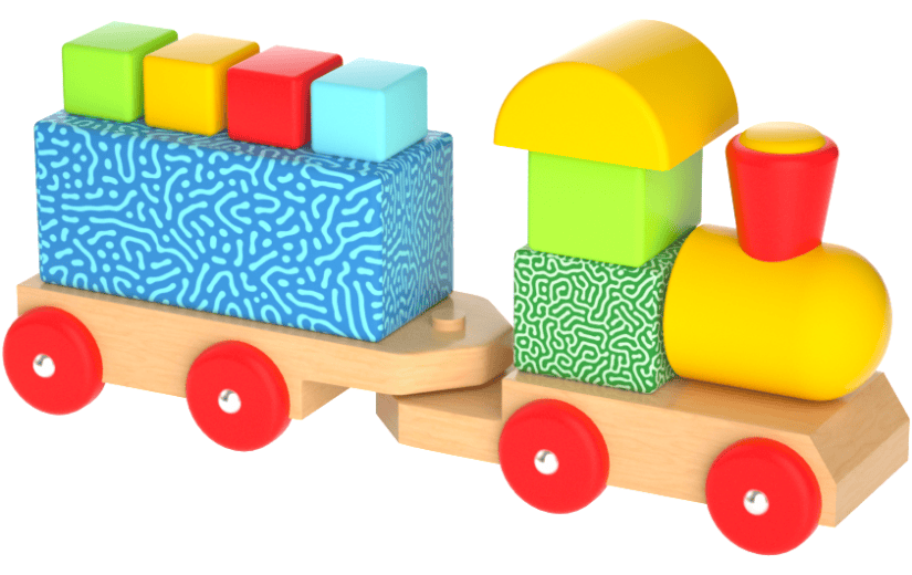 元素3D积木小火车儿童玩具