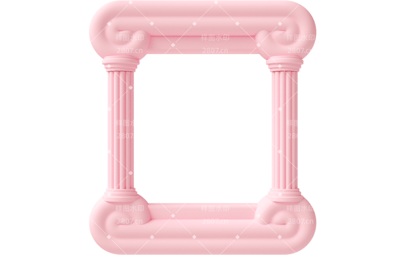 元素C4D立体粉色卡通头像框