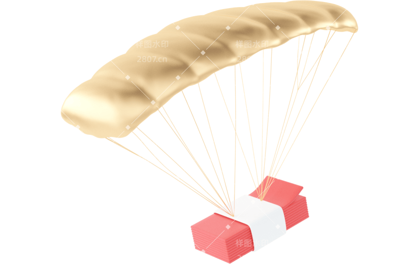 创意3d立体创意降落伞元素