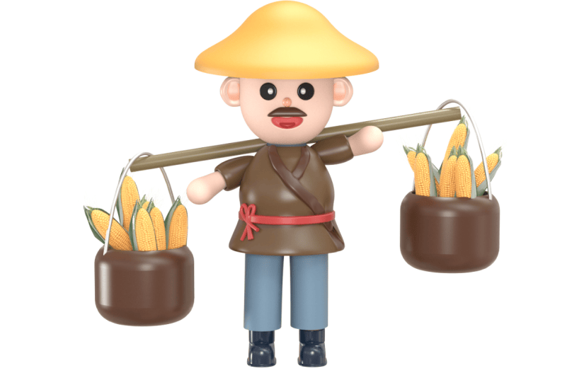 元素3D 农民伯伯 丰收
