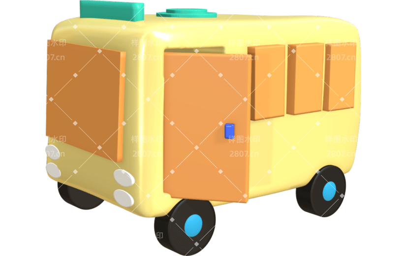 3D立体儿童玩具小巴士