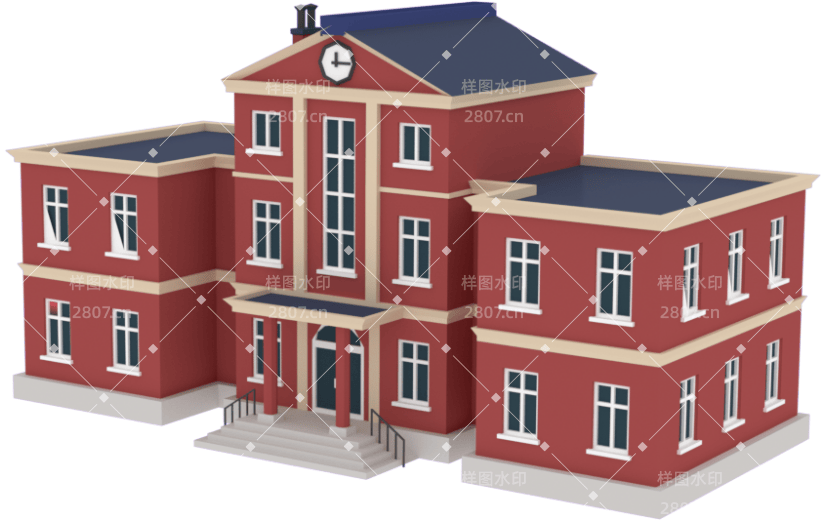 C4D卡通学校3D素材
