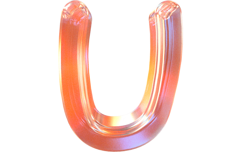 元素3D质感字母U