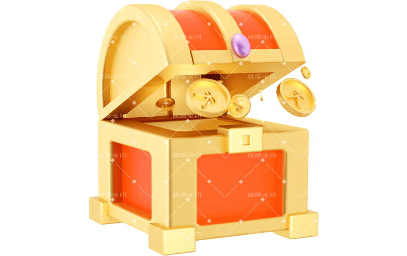 元素3D 喜庆金属宝箱