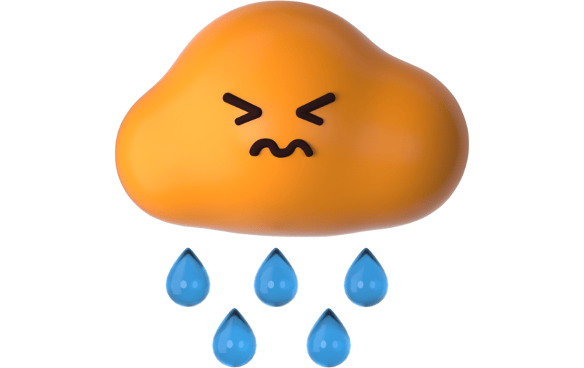 3d创意暴雨橙色预警拟人云彩