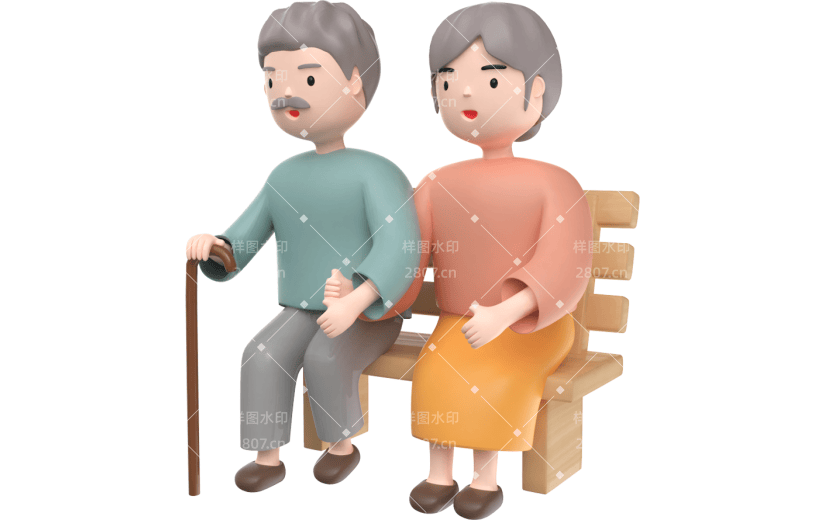 元素3D立体重阳节老人