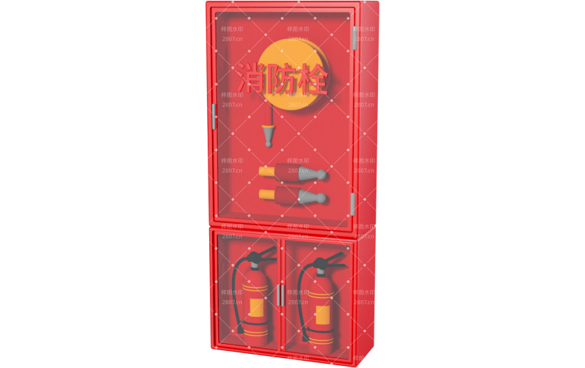 3D元素消防安全消防箱