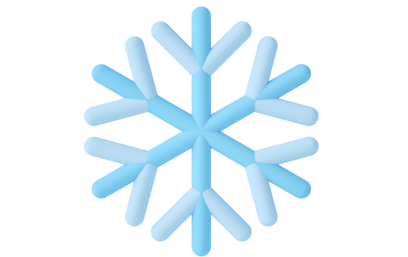 元素C4D立体蓝色卡通雪天气图标
