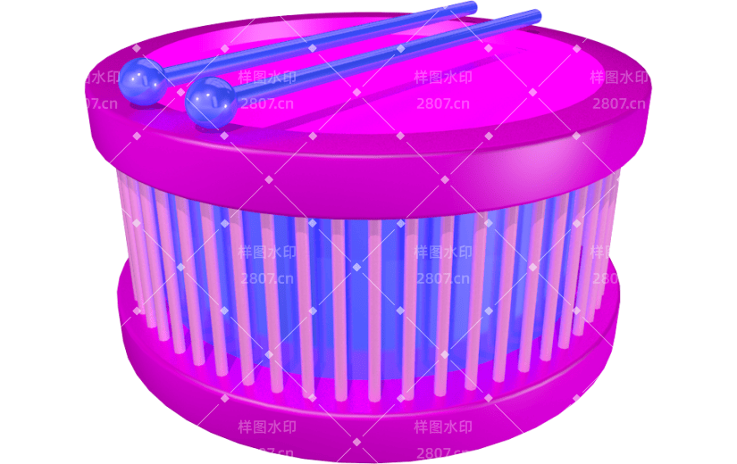 元素卡通3D乐器鼓