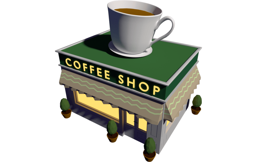 C4D卡通咖啡店3D元素