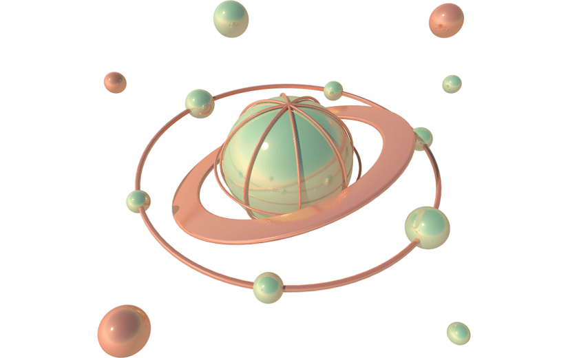 元素卡通3D质感星球装饰
